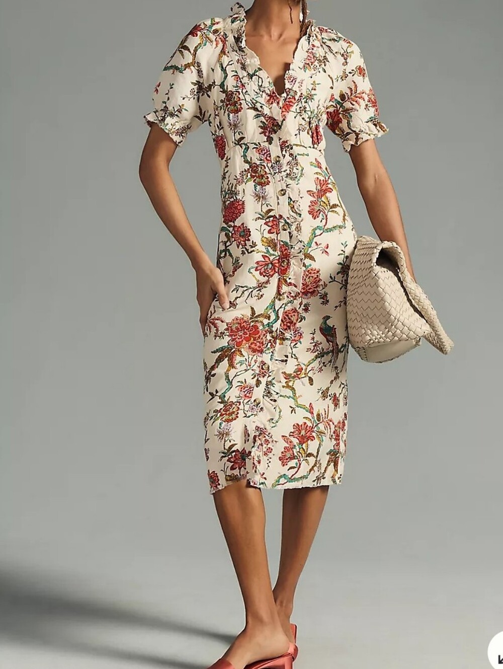 Pilcro Ruffle Collar Button Down Dress